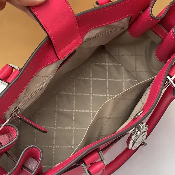 MICHAEL KORS HAMILTON MEDIUM SATCHEL   COLOR: Electric Pink  NWT - Picture 11 of 16